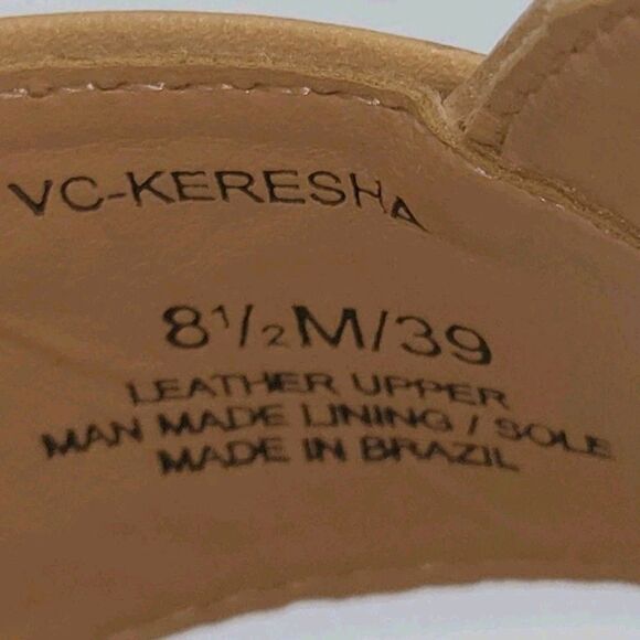 Vince Camuto VC-KERESHA Leather Open Toe Ankle Strap Sandals 8.5M Tan Brazil NEW - Picture 12 of 16